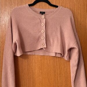 Debut Blush Button-Up Crop Top